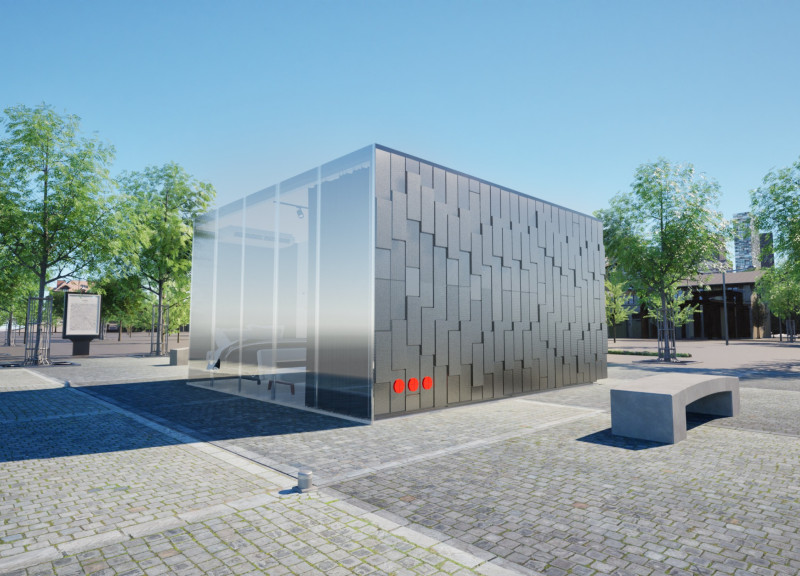 Charred Wooden Shingles and Cross-Laminated Timber Panels in a Thoughtfully Integrated Urban Space  
