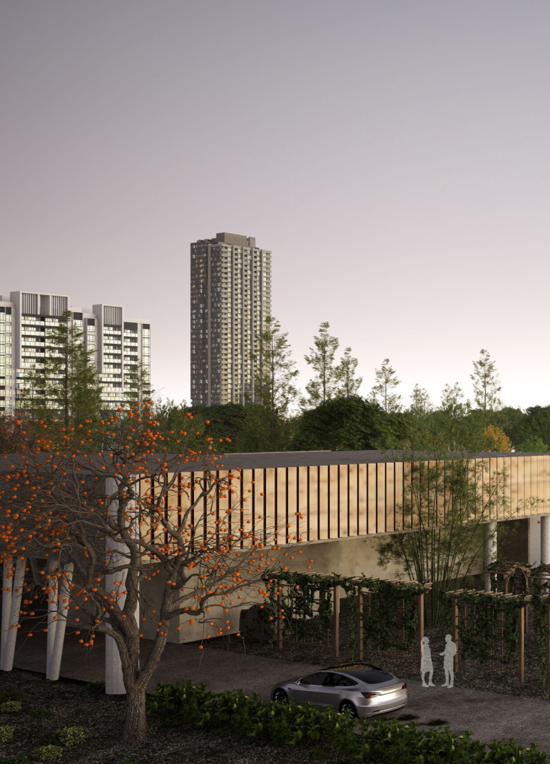 Charred Wooden Shingles and Transparent Walls Defining a Community Hub in France