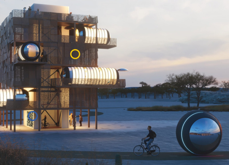 Charred Wood Facade and Cross-Laminated Timber Design in a Community Hub  