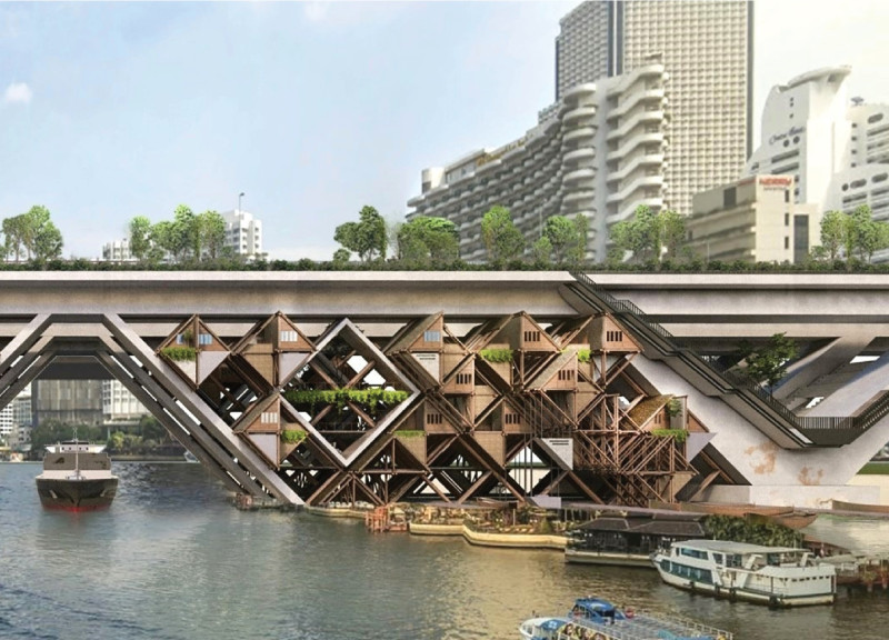 Cross-Laminated Timber Canopy Enhancing Community Connectivity Through Biophilic Design  