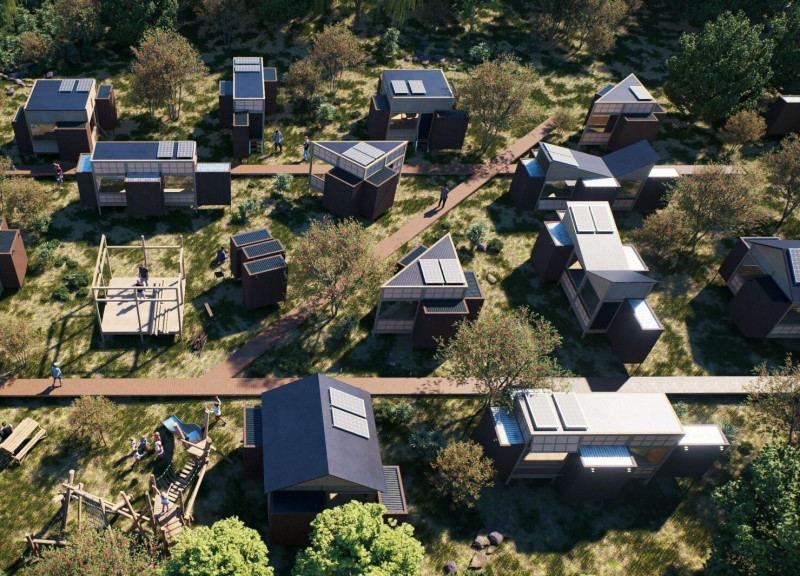 Charred Wooden Shingles and Cross-Laminated Timber Panels Define A Community-Centric Space  