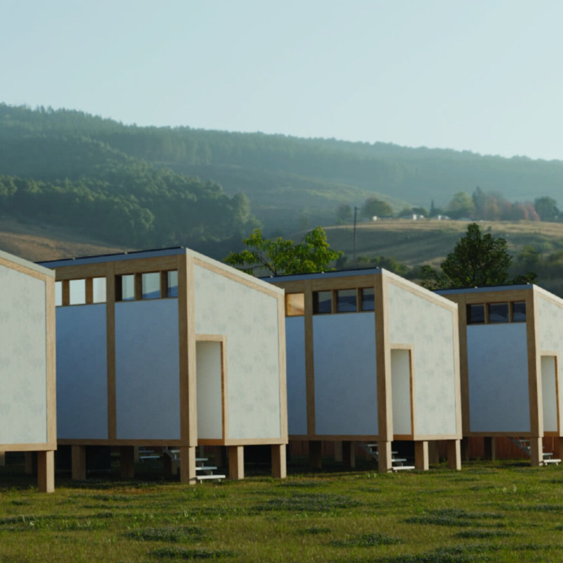 Charred Wooden Shingles and Sustainable Design Harmonize in Mixed-Use Community Space  