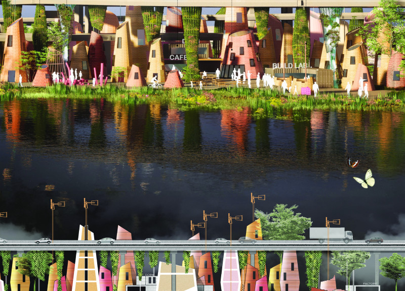 Charred Wood Exterior and Cross-Laminated Timber Panels Redefine Community Space Functionality  
