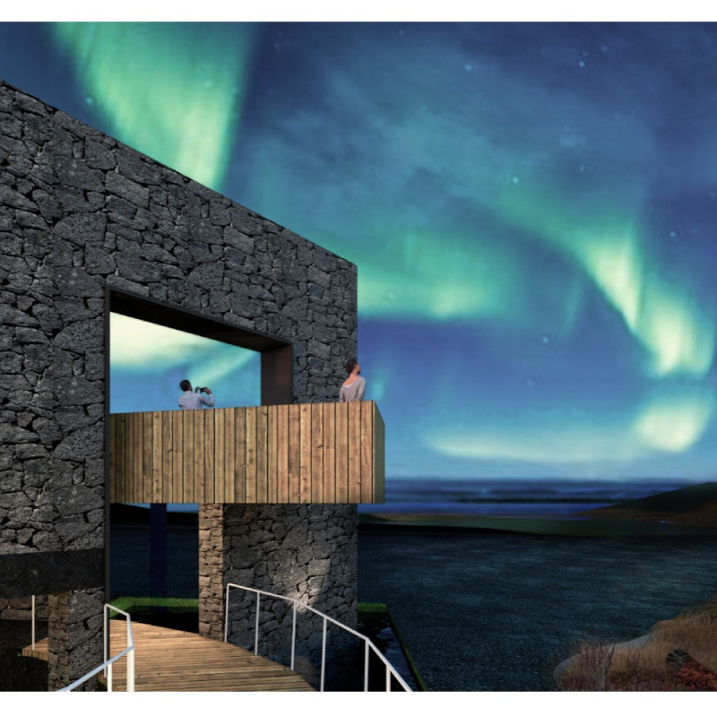 Volcanic Stone And Timber Cladding Form A Wellness Retreat Integrated With The Icelandic Landscape