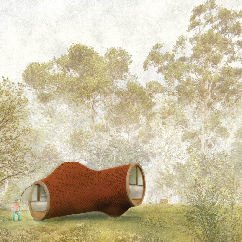 Charred Wooden Shingles and Green Roofs Shaping Multifunctional Community Spaces  