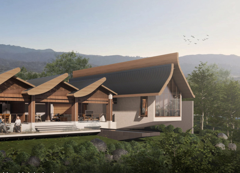 Charred Wooden Shingles and Transparent Facades Shape A Modern Multifunctional Space  