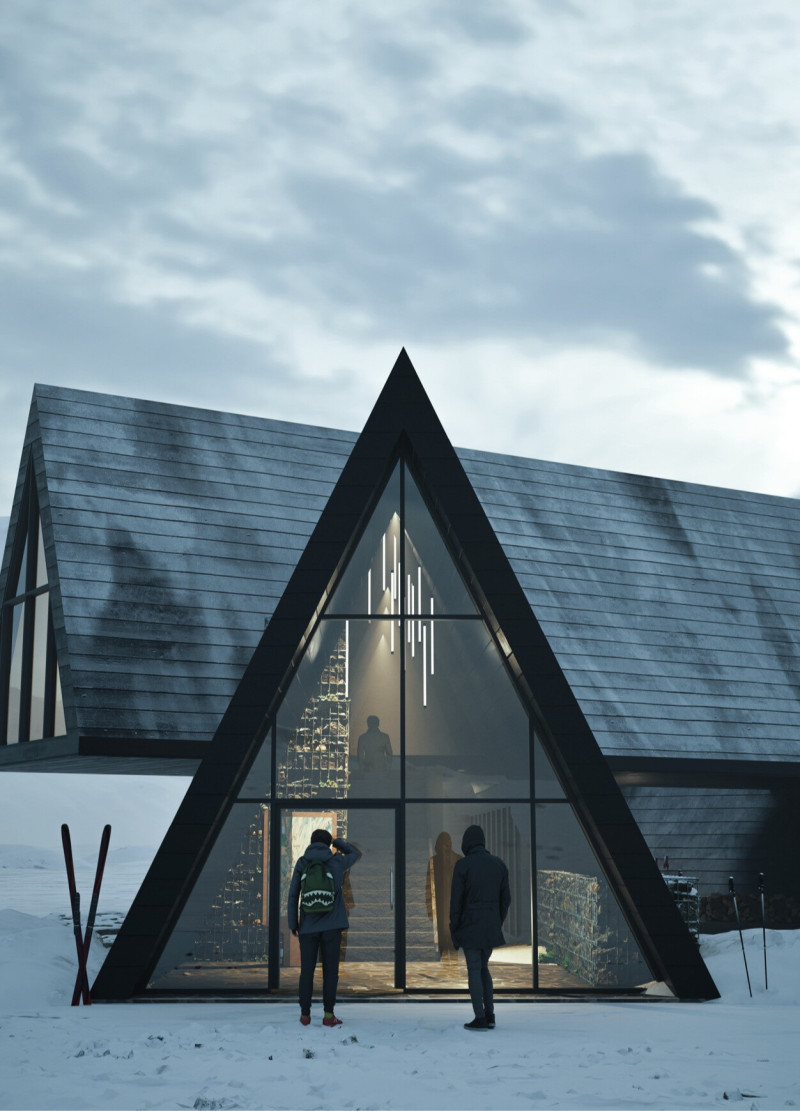 Charred Wooden Shingles and Earth Sheltering in a Community Gathering Space
