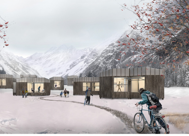 Charred Wood Shingles and Expansive Glass Create a Community Hub Integrating Nature and Functionality