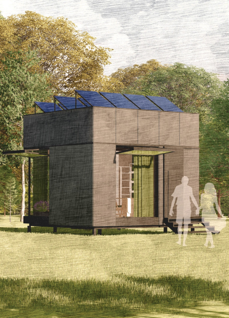Charred Wooden Shingles and Cross-Laminated Timber Create Sustainable Spaces Blending with Nature