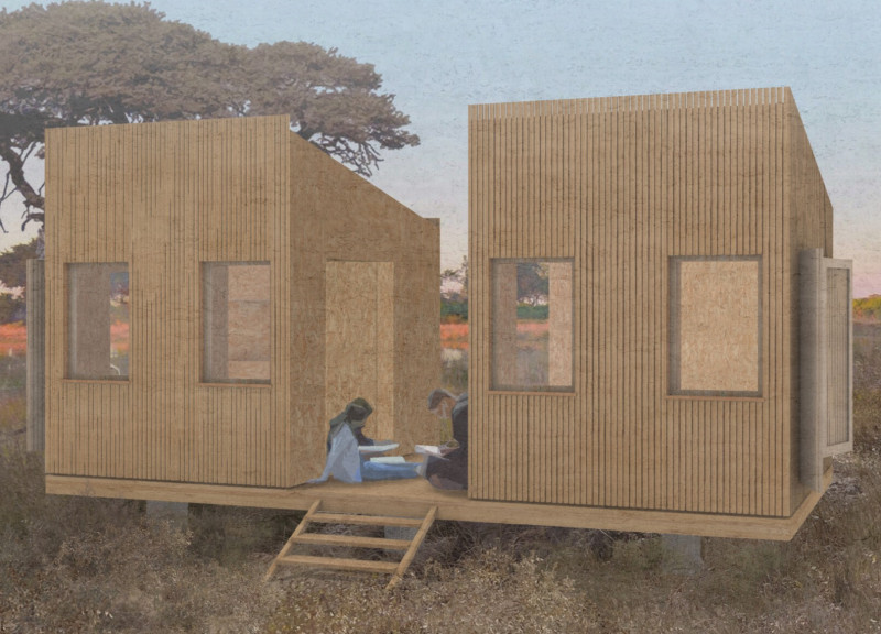 Charred Wooden Shingles and Cross-Laminated Timber Embrace Community Functionality  