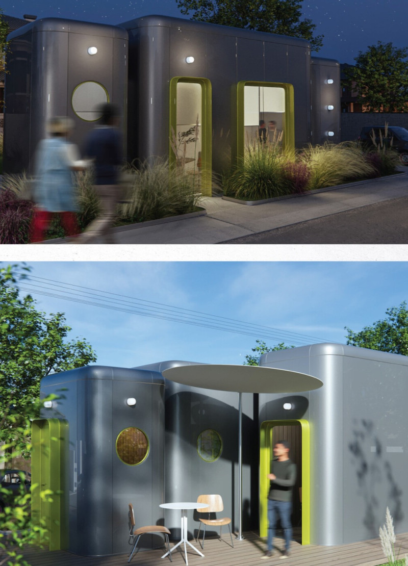 Charred Wooden Shingles and Cross-Laminated Timber Define Sustainable Community Living Space  