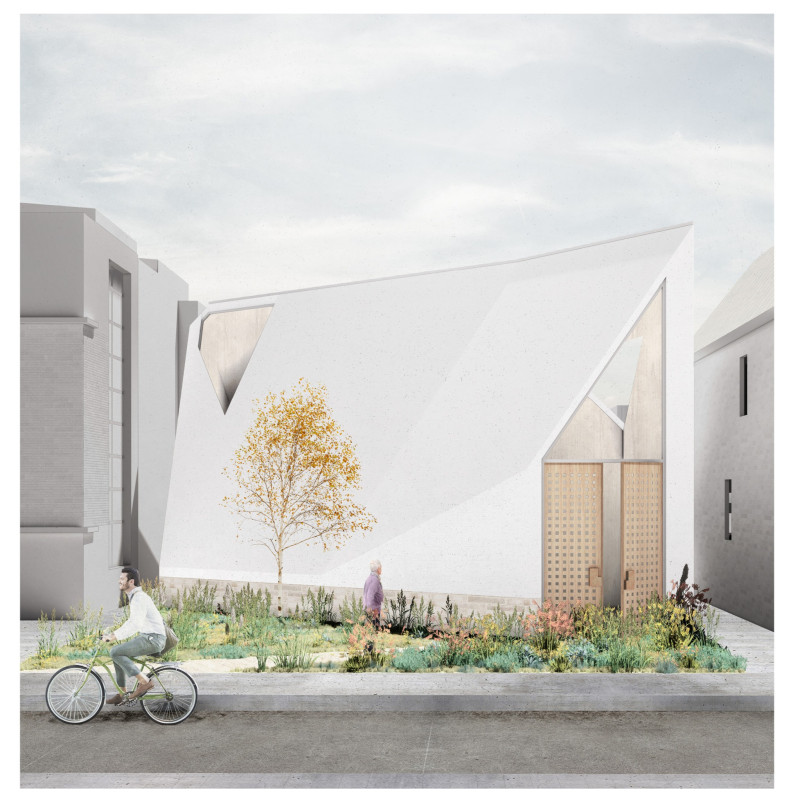 Charred Wooden Shingles and Cross-Laminated Timber Define a Sustainable Mixed-Use Community Space