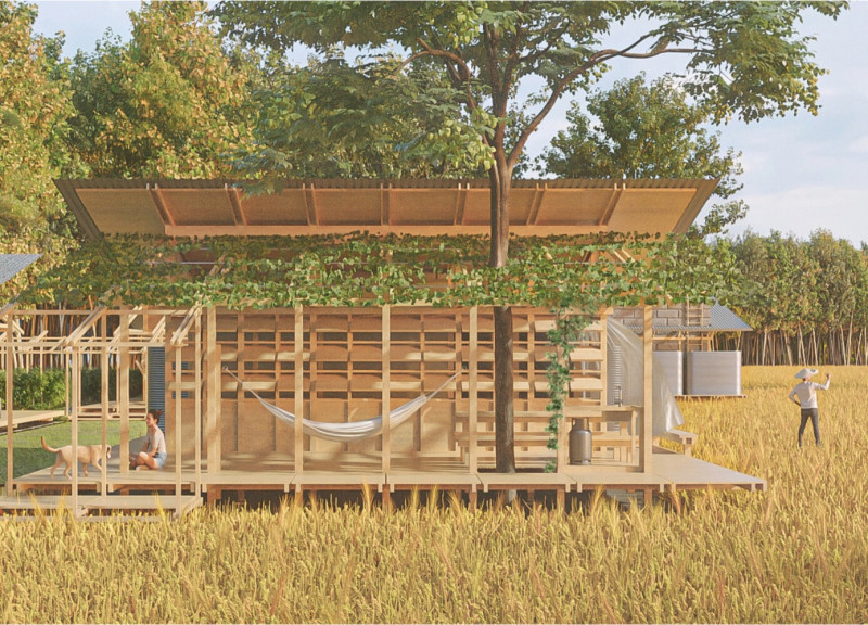 Charred Wooden Shingles and Glass Facade Create A Multi-Use Community Hub Embracing Nature