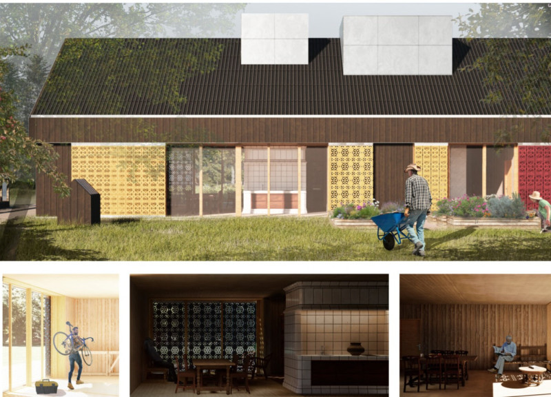 Charred Wooden Shingles and Exposed Steel Create A Modern Community Haven  