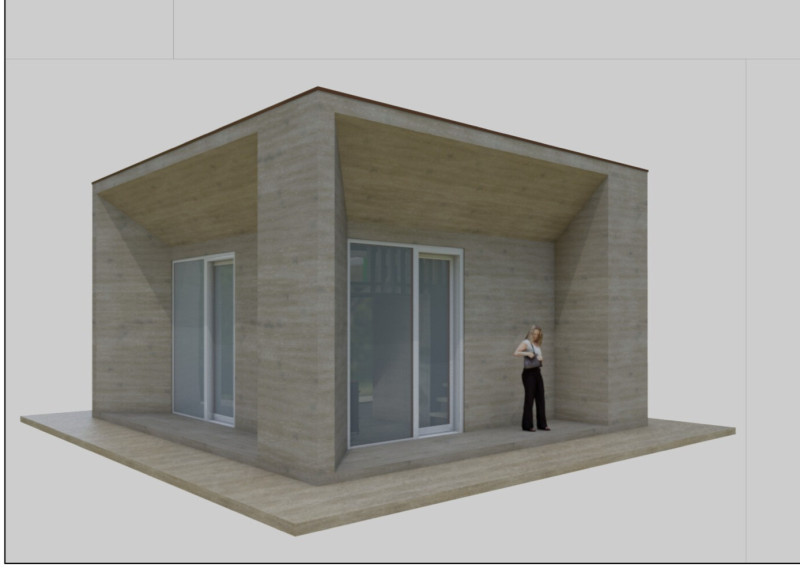 Charred Wooden Shingles and Cross-Laminated Timber Panels Forming a Sustainable Community Hub