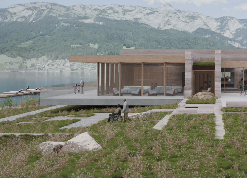 Charred Wooden Shingles Complementing Cross-Laminated Timber in a Multifunctional Urban Space  