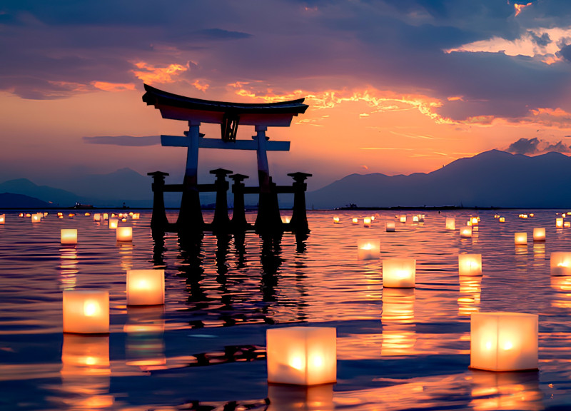 Floating Solar Lanterns Crafted From Polyethylene in a Community-Focused Public Space  