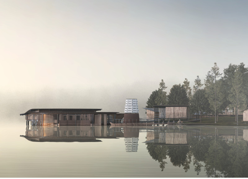 Charred Wooden Shingles and Cross-Laminated Timber Create a Community-Centric Space