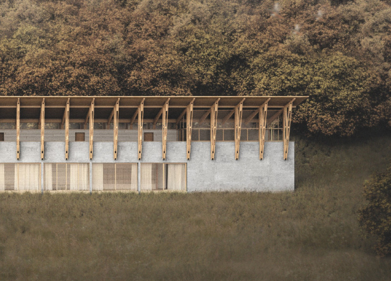 Charred Wooden Shingles and Cross-Laminated Timber Panels Shape a Sustainable Community Hub