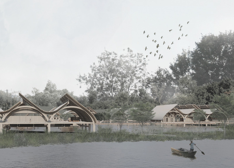 Charred Wooden Shingles and Cross-Laminated Timber Panels Define a Multi-Use Community Haven
