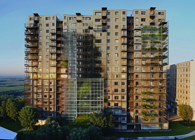 Charred Wooden Shingles and Cross-Laminated Timber Enveloping a Community-Centric Space