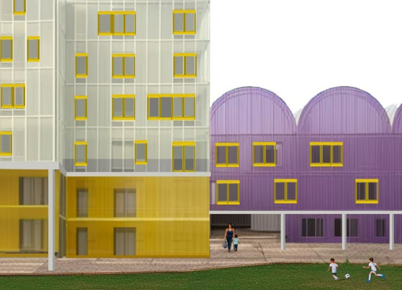 Charred Wooden Shingles and Precast Concrete Create A Resilient Housing Solution in Urban Context