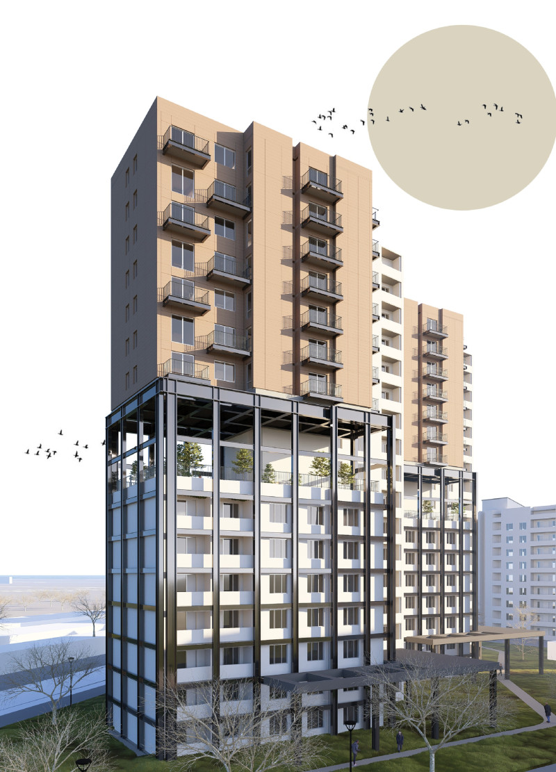 Charred Wooden Shingles and Cross-Laminated Timber Panels Enhance Community Functionality