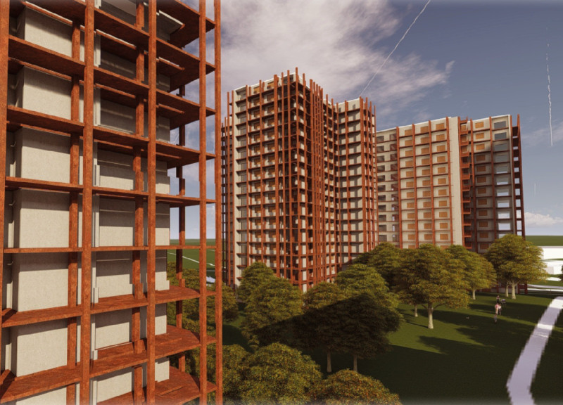 Precast Concrete Panels and Solar Framework in a Modular Community Housing Development  