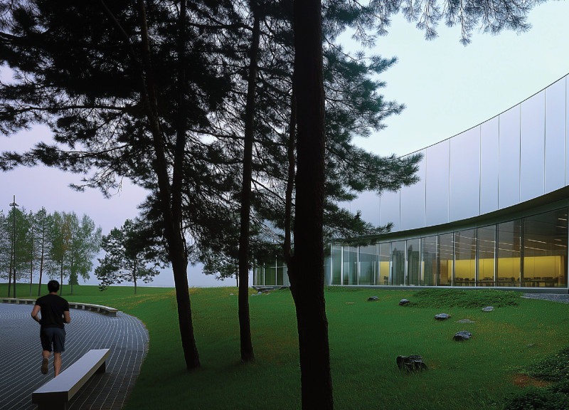 Charred Wooden Shingles and Transparent Glass Elevate Community Engagement in Sustainable Design  