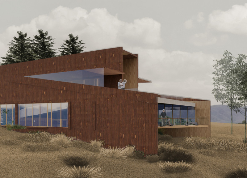 Charred Wooden Shingles and Cross-Laminated Timber Panels Shape a Versatile Community Hub