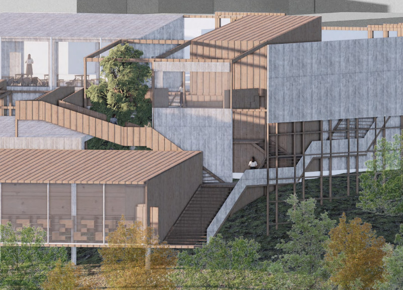 Charred Wooden Shingles And Cross-Laminated Timber Panels Form A Multifunctional Community Hub  