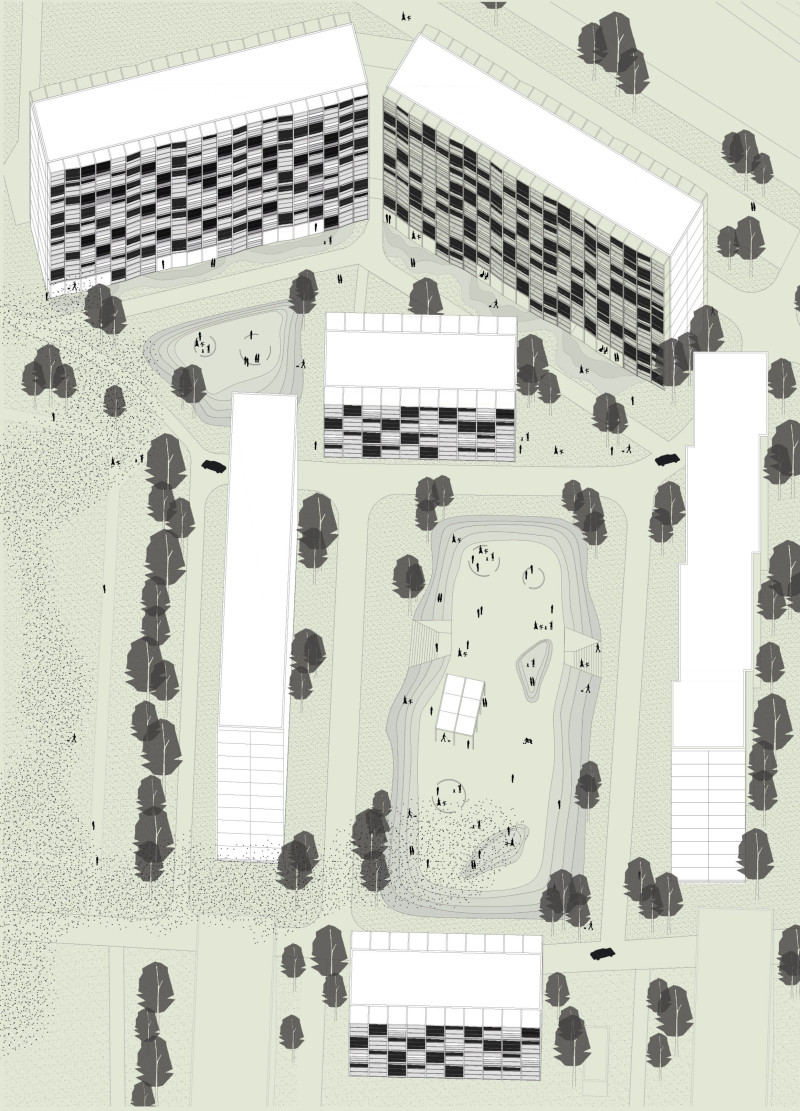 Charred Wooden Shingles and Corten Weathering in a Sustainable Community Hub  