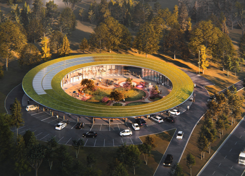 Charred Wooden Shingles and Cross-Laminated Timber Panels Form a Multifunctional Community Hub