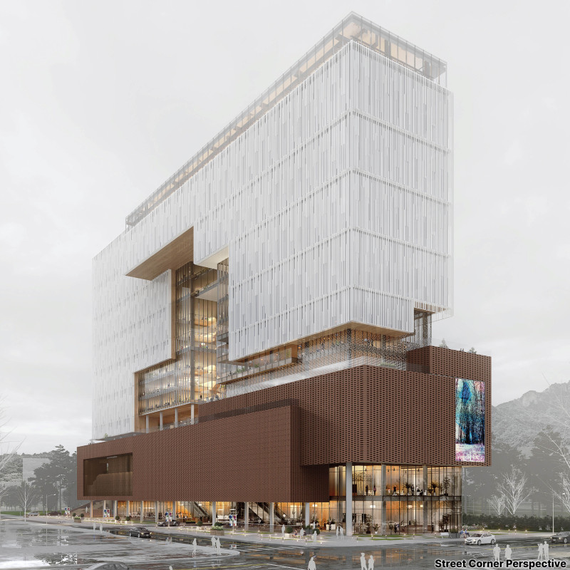 Charred Wooden Shingles and Cross-Laminated Timber Create A Harmonious Community Hub  