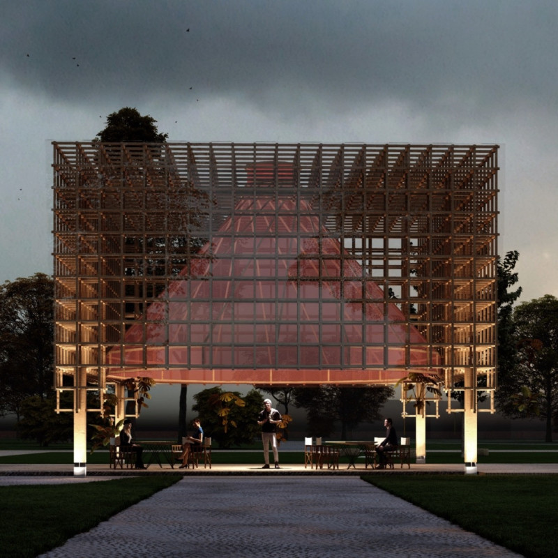Charred Wooden Shingles and Cross-Laminated Timber Create a Versatile Community Space  