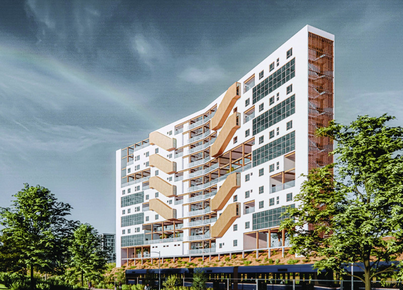 Charred Wooden Shingles and Cross-Laminated Timber Panels Define a Sustainable Community Hub