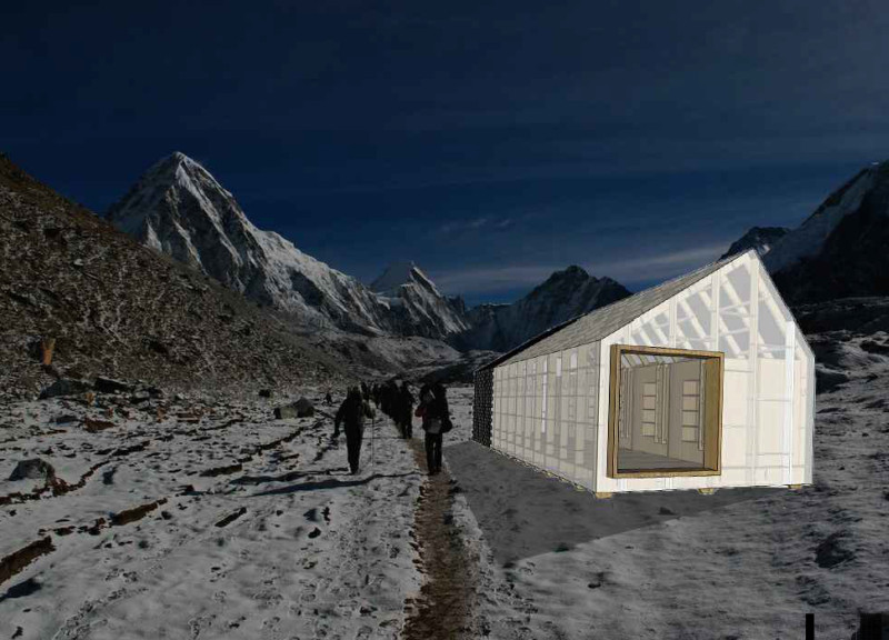 Translucent Polycarbonate Facade and Modular Timber Structure for Sustainable Mountain Shelter