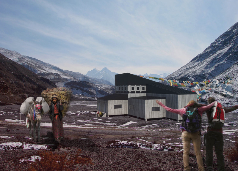 Rainwater Harvesting with Galvanized Steel and Natural Wood in Sustainable Mountain Shelter