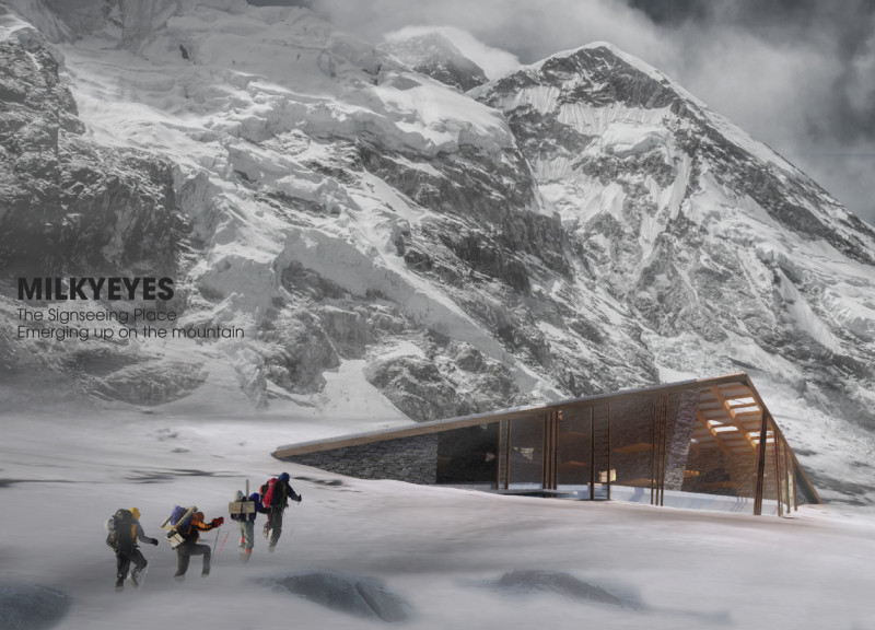 Water Collection Huts Featuring ETFE Foil and Local Stone in The Himalayas  