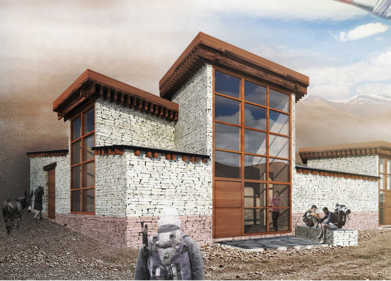 Community Center Emphasizing Cross-Laminated Timber Panels and Charred Wooden Shingles for Sustainable Design