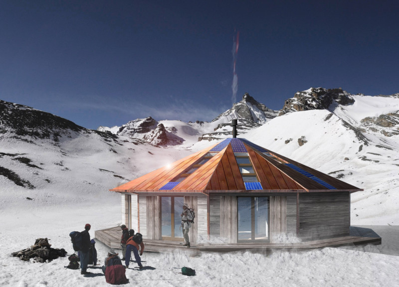 Copper Roof Retreat Built with Sustainable Timber and Radial Layout in the Himalayas