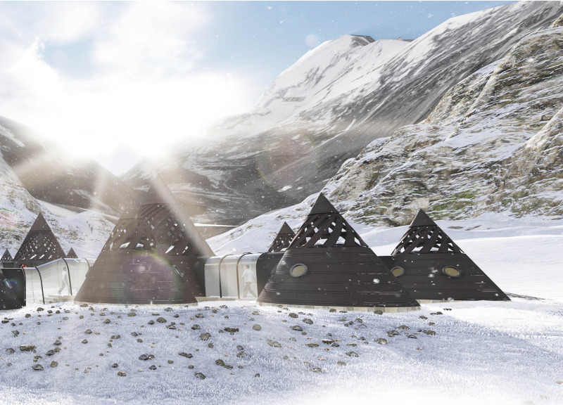 Charred Wooden Shingles and Composite Materials Shape a Conical Retreat in the Himalayas