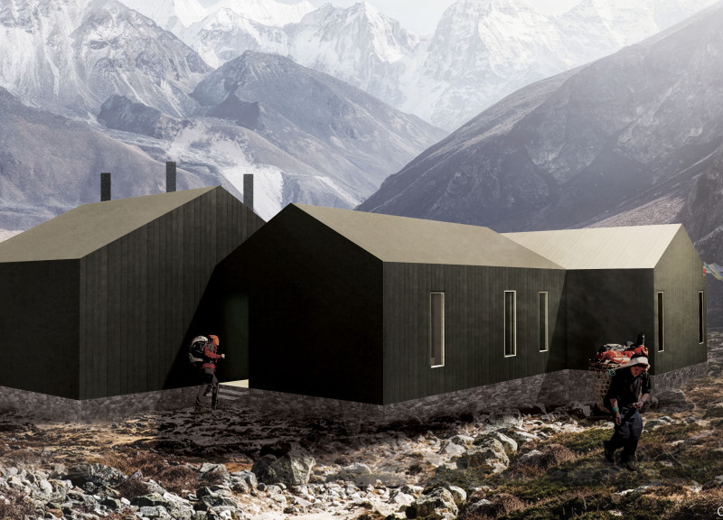 Charred Wood Cladding and Triple-Glazed Windows Enhance High-Altitude Shelter's Sustainability