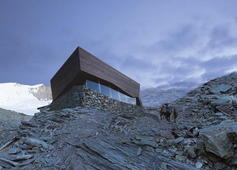 Weather Harvesting Hut Crafted With Cross-Laminated Timber Panels and Charred Wooden Shingles