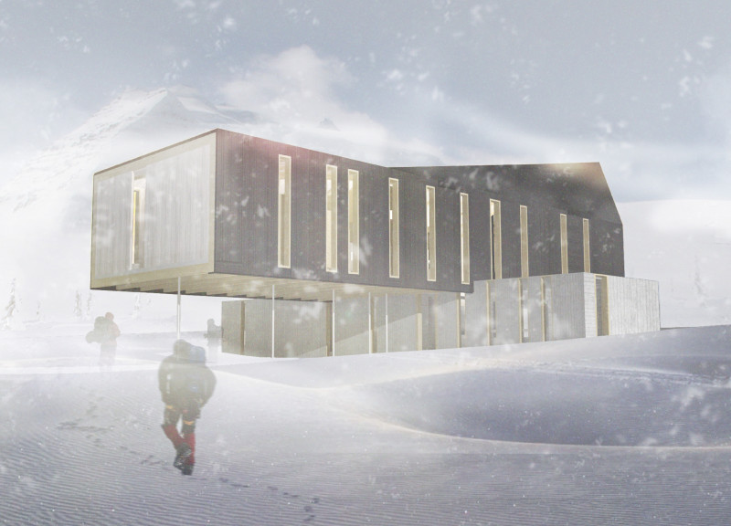 Charred Wooden Shingles and Solar Panels Enriching a Sustainable Mountain Retreat
