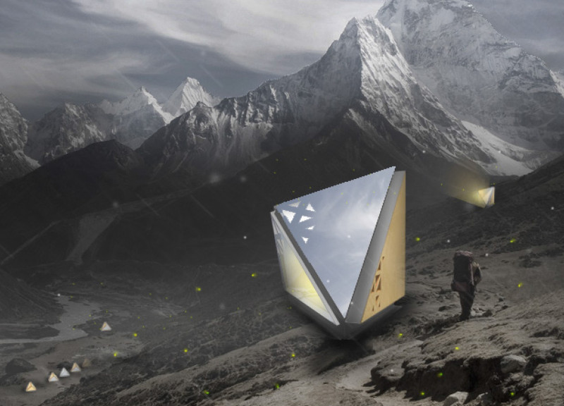 Mountain shelter utilizing hemp resin composite and aluminum framework for sustainable high-altitude living