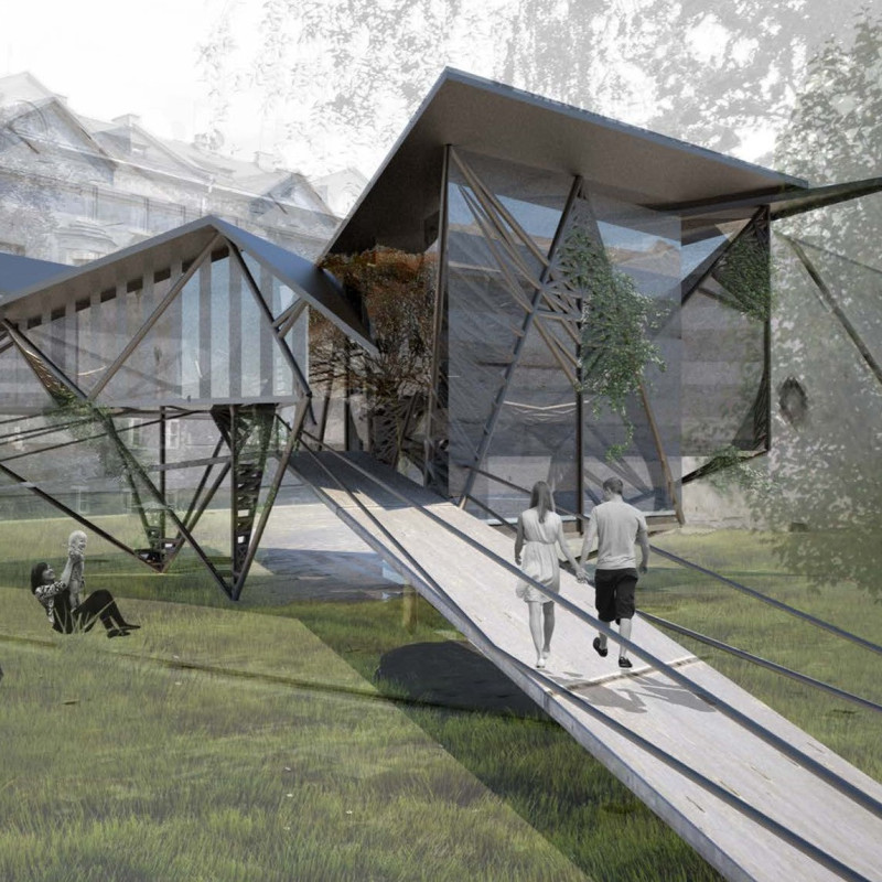 Elevated Living Spaces Featuring Diamond Structure and Eco-Friendly Materials in Urban Design
