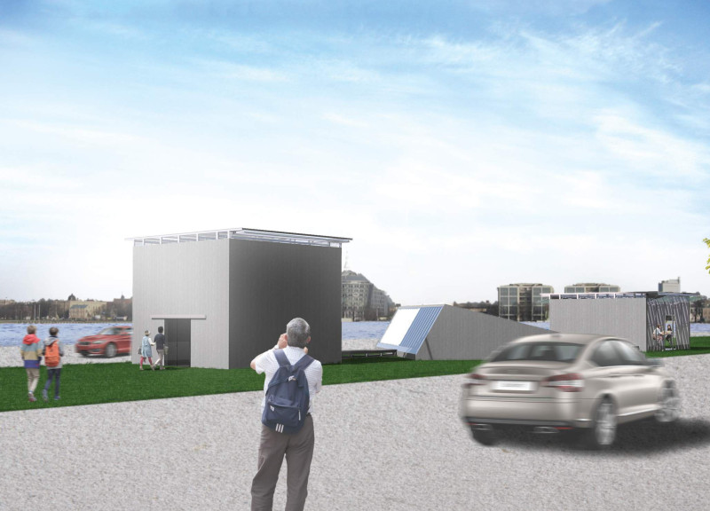 Reflective Concrete Monuments Featuring Transparent Glass and Natural Water Elements for Commemoration and Contemplation