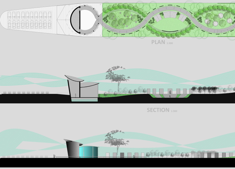 Memorial Space Integrating Reinforced Concrete and Green Walls for Historical Reflection