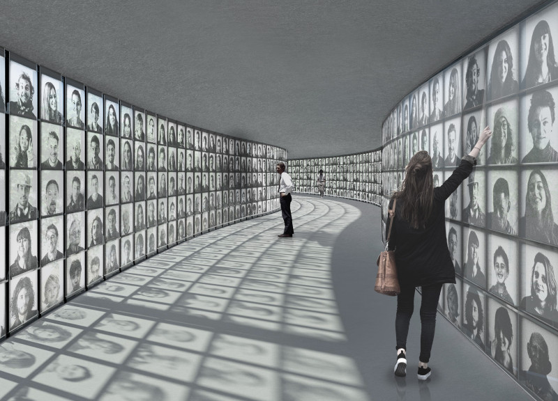 Photographic Panels and Geographical Elements in a Memorable Commemoration Space
